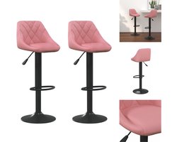 vidaXL Barkruk - Barkrukken - Barkrukje - Barkrukjes - Barkrukken 2 st fluweel roze