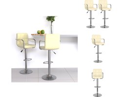 vidaXL Barkruk - Barkrukken - Barkrukje - Barkrukjes - Barkrukken 2 st kunstleer crèmekleurig