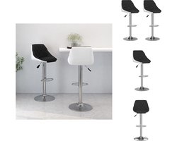 vidaXL Barkruk - Barkrukken - Barkrukje - Barkrukjes - Barkrukken 2 st kunstleer zwart en wit