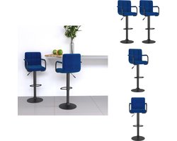 vidaXL Barkruk - Barkrukken - Barkrukje - Barkrukjes - Barkrukken 2 st stof blauw