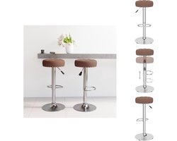 vidaXL Barkruk - Barkrukken - Barkrukje - Barkrukjes - Barkrukken 2 st stof bruin