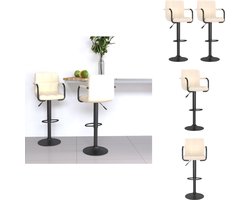 vidaXL Barkruk - Barkrukken - Barkrukje - Barkrukjes - Barkrukken 2 st stof crèmekleurig