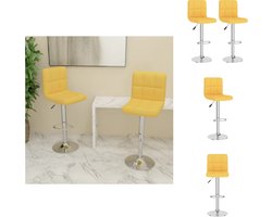 vidaXL Barkruk - Barkrukken - Barkrukje - Barkrukjes - Barkrukken 2 st stof mosterdgeel