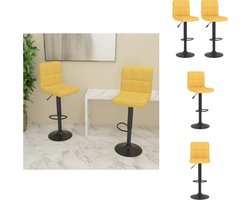 vidaXL Barkruk - Barkrukken - Barkrukje - Barkrukjes - Barkrukken 2 st stof mosterdgeel