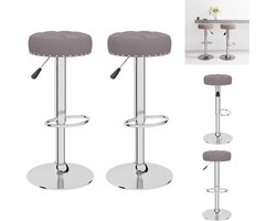 vidaXL Barkruk - Barkrukken - Barkrukje - Barkrukjes - Barkrukken 2 st stof taupe