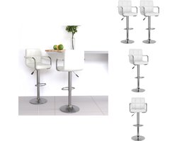 vidaXL Barkruk - Barkrukken - Barkrukje - Barkrukjes - Barstoelen 2 st kunstleer wit