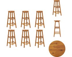 vidaXL Barkruk - Barkrukken - Kruk - Krukken - Barkrukken 6 st massief acaciahout