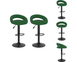 vidaXL Barkruk - Barkrukken - Stoel - Ontbijtbarkruk - Barkrukken 2 st fluweel donkergroen