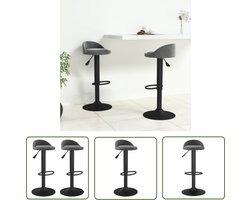vidaXL Barkruk - Barstoel - Barkrukken 2 st fluweel donkergrijs - Eetkamerstoel - Stoel - Lounge Stoel