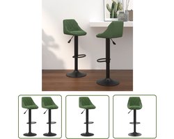 vidaXL Barkruk - Barstoel - Barkrukken 2 st fluweel donkergroen - Eetkamerstoelen - Stoffen Stoel - Velvet Stoel
