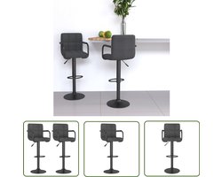 vidaXL Barkruk - Barstoel - Barkrukken 2 st stof donkergrijs - Stoffen Barkruk - Donkere Barkruk - Industriële Barkruk