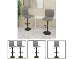 vidaXL Barkruk - Barstoel - Barkrukken 2 st stof lichtgrijs - Hoge Stoel - Zitoppervlak - Comfortabele Stoel