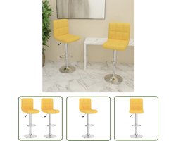 vidaXL Barkruk - Barstoel - Barkrukken 2 st stof mosterdgeel - Eetkamerstoel - Stoel - Lounge Stoel