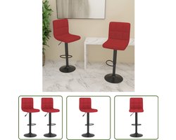 vidaXL Barkruk - Barstoel - Barkrukken 2 st stof wijnrood - Stoffen Barkruk - Rode Barkruk - Draaibare Barkruk