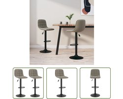 vidaXL Barkruk - Barstooi - Barkrukken 2 st fluweel lichtgrijs - Stoel - Lounge Stoel - Comfortabele Stoel