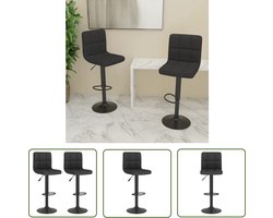 vidaXL Barkruk - Barstooi - Barkrukken 2 st stof zwart - Hoge Stoel - Zittend Meubilair - Lounge Stoel