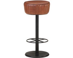 vidaXL - Barkruk - echt - leer - bruin