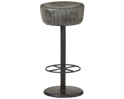 vidaXL - Barkruk - echt - leer - verweerd - grijs