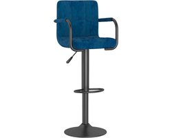 vidaXL - Barkruk - fluweel - blauw