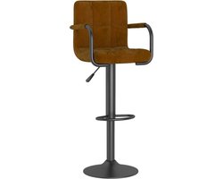 vidaXL - Barkruk - fluweel - bruin