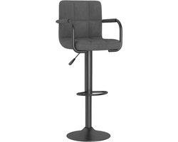 vidaXL - Barkruk - fluweel - donkergrijs