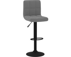 vidaXL Barkruk Fluweel Donkergrijs - Verstelbaar Barstoel - Velvet Stoel - Donkere Barkruk - Design Barkruk - Hoge Barkruk