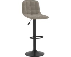 vidaXL - Barkruk - fluweel - lichtgrijs