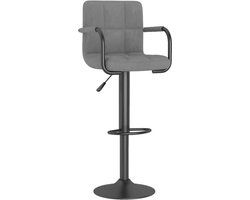 vidaXL - Barkruk - fluweel - lichtgrijs