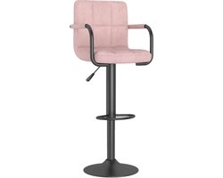 vidaXL - Barkruk - fluweel - roze