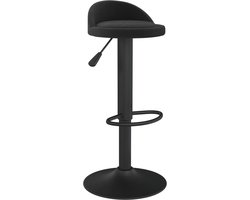 vidaXL - Barkruk - fluweel - zwart