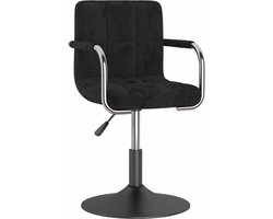 vidaXL - Barkruk - fluweel - zwart