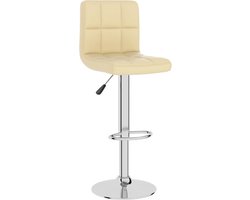 vidaXL - Barkruk - kunstleer - crèmekleurig