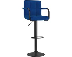 vidaXL - Barkruk - stof - blauw