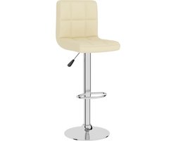 vidaXL - Barkruk - stof - crèmekleurig