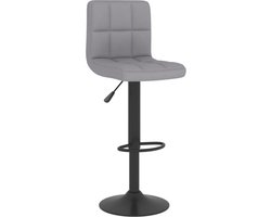 vidaXL - Barkruk - stof - lichtgrijs