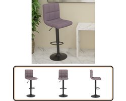 vidaXL Barkruk - Stof - Taupe - In Hoogte Verstelbaar Barstoel - Barkruk - Stoel - Lounge - Designstoelen