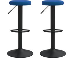 vidaXL - Barkrukken - 2 - st - fluweel - blauw