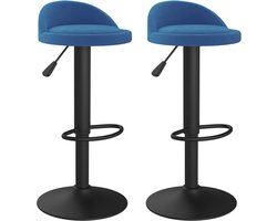 vidaXL - Barkrukken - 2 - st - fluweel - blauw