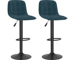 vidaXL - Barkrukken - 2 - st - fluweel - blauw