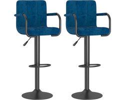 vidaXL - Barkrukken - 2 - st - fluweel - blauw