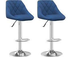 vidaXL - Barkrukken - 2 - st - fluweel - blauw