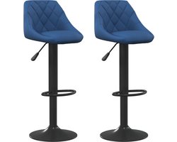 vidaXL - Barkrukken - 2 - st - fluweel - blauw