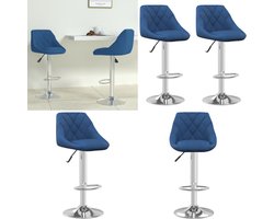 vidaXL Barkrukken 2 st fluweel blauw - Barkruk - Barkrukken - Barkrukje - Barkrukjes