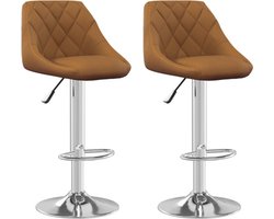 vidaXL - Barkrukken - 2 - st - fluweel - bruin