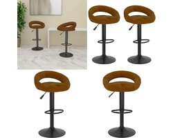 vidaXL Barkrukken 2 st fluweel bruin - Barkruk - Barkrukken - Barkrukje - Barkrukjes