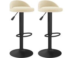 vidaXL - Barkrukken - 2 - st - fluweel - crèmekleurig