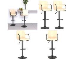 vidaXL Barkrukken 2 st fluweel crèmekleurig - Barkruk - Barkrukken - Barkrukje - Barkrukjes