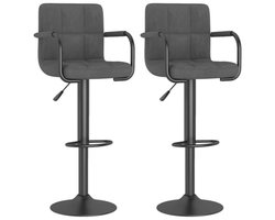 vidaXL - Barkrukken - 2 - st - fluweel - donkergrijs