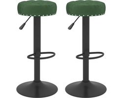 vidaXL Barkrukken 2 st fluweel donkergroen