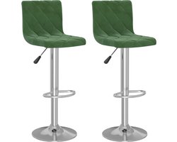 vidaXL - Barkrukken - 2 - st - fluweel - donkergroen